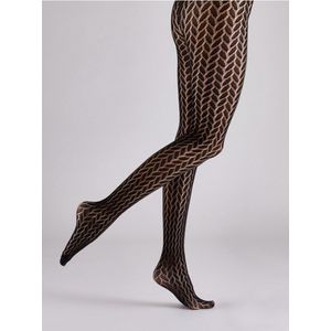 Pretty Polly Panty - Leaf Pattern - Net - One Size - 36/44 - Zwart