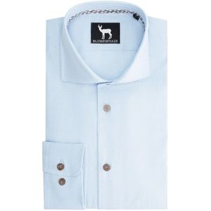 GENTS - Overhemd Blumfontain structuur strijkvrij - Katoen - Blauw - Maat XL/XL