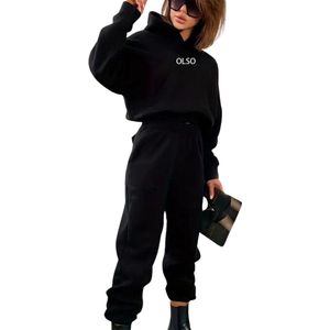 Livano Joggingpak Dames - Huispak - Trainingspak - Volwassenen - Capuchon - Jogging Pak - Joggingbroeken - Broek - Hoodie - Zwart - Maat M