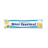 Oktoberfest Oktoberfest/bierfeest straatbanier/mega vlag/doek met blonde dame 40 x 180 cm - Feestartikelen welkomstborden versiering