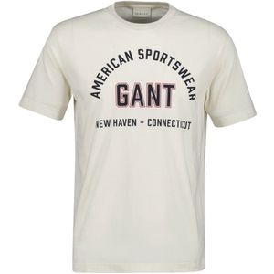 Gant - 2003364 - T-shirt - Beige - Katoen - Korte Mouwen