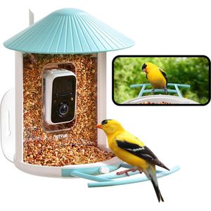 Birdfy Feeder 1 Inclusief Zonnepaneel - Oplaadbaar Vogelhuisje met Camera - Hangend Vogelvoederhuisje - AI Vogelherkenning