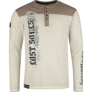 Rock Rebel by EMP Grijs gedetailleerd overhemd met lange mouwen - Heren - L