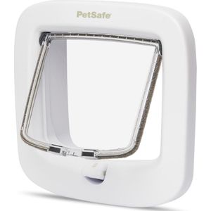 PetSafe® PPA19-16732 - Manual Locking Cat Flap met 4-standen - Voor Katten tot 7 kg - Wit - Wit