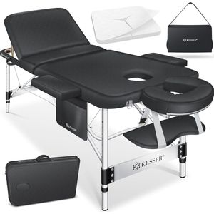 Opvouwbaar & In Hoogte Verstelbaar 3-Zone Massagebed - Massagetafel voor Therapie en Schoonheidsbehandelingen