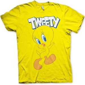 Looney Tunes Heren Tshirt -M- Tweety Geel
