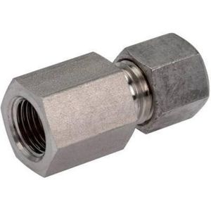 G 1/2'' x 10L RVS Rechte Knelfitting 315 Bar DIN 2353 - FL2S-FO-ST-012G-10-L