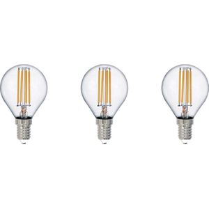 Trio leuchten - LED Lamp - Filament - Set 3 Stuks - E14 Fitting - 2W - Warm Wit - 2700K - Transparant Helder - Glas