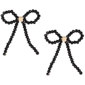Yehwang Bowie stud oorbellen zwart | Goud