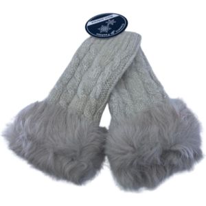 Winter Handschoenen - Dames - Verwarmde - Beige speciale stof stijl editie