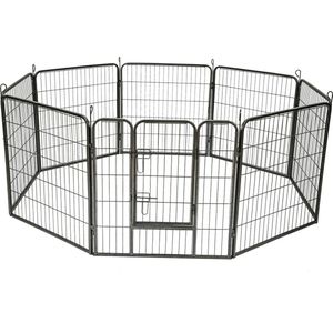 8-hoekige puppyren hondenren puppykennel 80 cm hoog Ø 210 cm 401717