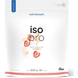 Nutriversum | IsoPro | Whey protein | White Chocolate Strawberry | 1kg 40 servings | Instant | Eiwit shake | Proteïne shake | Eiwitten | Whey Proteïne | Supplement | Isolaat | Nutriworld