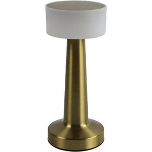 Countryfield | Tafellamp Oplaadbaar – Draadloos en dimbaar – Moderne touch lamp – Touchlamp - Nachtlamp Slaapkamer – 21 cm – Goud en Wit