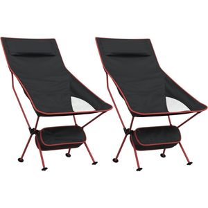 vidaXL - Campingstoelen - 2 - st - inklapbaar - oxford - stof - en - aluminium - zwart