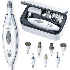 Manicure-pedicure set met elektrische nagelvijl en LED-licht - 7 opzetstukken - opbergtas