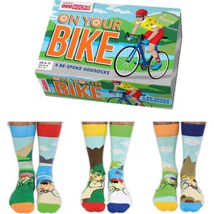 Vaderdag cadeau - United Oddsocks - Mismatched sokken - On Your Bike Multipack Heren Fiets Sokken - 40-46