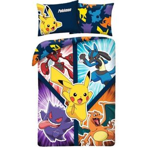 Pokemon - Dekbedovertrek Energy - Multikleur - 140 x 200 cm + 70 x 90 cm - Katoen