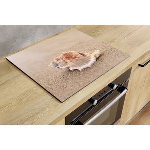 Inductiebeschermer - Schelp op het strand - 80x52 cm - Inductiebeschermer - Inductie Afdekplaat Kookplaat - Inductie Mat - Anti-Slip - Keuken Decoratie - Keuken Accessoires