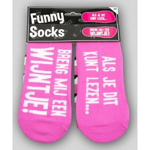 Sokken -  Funny socks -  Als je dit kunt lezen breng mij een wijntje