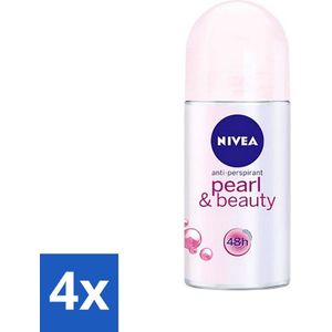 4 x Nivea - Deodorant - Roller - Pearl & Beauty - Anti-Transpirant - 50 ml - NIVEA Deodorant - Anti-transpirant - 48 Uur Bescherming - Deodorant Roller - Pearl & Beauty