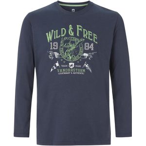 Jan Vanderstorm herren Shirt Met Lange Mouwen - 64/66 - donkerblauw