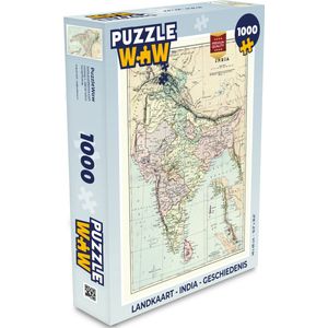 Puzzel Landkaart - India - Geschiedenis - Legpuzzel - Puzzel 1000 stukjes volwassenen