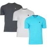 Donnay - Vince - T-shirt - Charcoal/White/Turquoise - 3-Pack - Heren