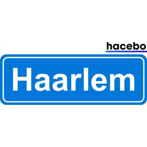 Hacebo - Plaatsnaam Sticker - 29x10 CM - Haarlem sticker - Verkeersborden sticker - grappige cadeaus - Haarlem
