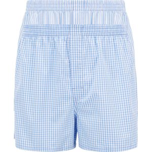 HUGO BOSS boxershorts woven (2-pack) - heren boxers wijd model - lichtblauw geruit en gestreept - Maat: XXL