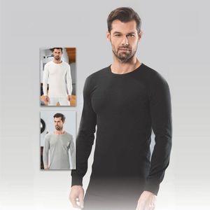 Winter T-shirt met lange mouwen voor heren – onderhemd - 100% Katoen - XL - Zwart