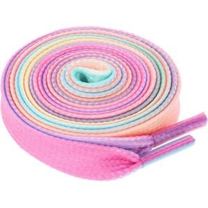 Allecto plus - 4 paar regenboogveters 120 cm voor sportschoenen en vrijetijdsschoenen