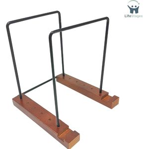 LifeStages - Lp Opbergsysteem - Lp Houder - Vinyl Houder -Platenrek - Standaard voor 50 Vinylplaten - Platenhouder - Vinyl Opberg Systeem - Bruin