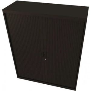 Roldeurkast Proline 145 x 120 cm (HxB) - Zwart - 3 Legborden - 45 Cm Diep - 2 Sleutels