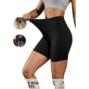 Nivard Biker Short Dames - Korte Legging - Lange Onderbroek - Bikershort - Met Pijpjes - Zwart - Maat XS