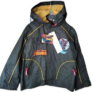 Spiderman jas - jack - legergroen - afneembaar capuchon - maat 114 - 6 jaar