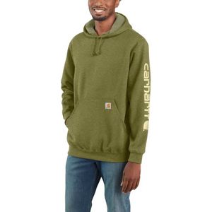 Carhartt Sleeve Logo True Olive Heather Hooded Sweatshirt Heren