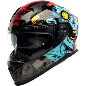 Motor Integraal Integraalhelm EROS NEGAN Zwart/groen glanzend S van MOTOBLOUZ