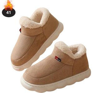 Bovista Warme Pantoffels - Sloffen - Slippers - Dames - Heren - Pluche - Maat 36.5 - Khaki