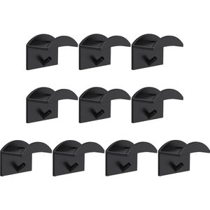 Dophouder, 10 stuks zelfklevende dophouder, wandmontage, kunststof dophouder, boren niet nodig, hoedenhaken voor verschillende hoeden, sjaals, opbergen van hoofdtelefoonketting