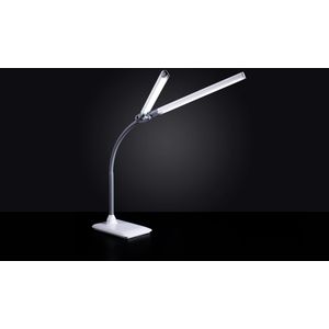 Daylight DuoPro Bureaulamp LED Dimbaar - Tafellamp - Leeslamp - Flexibele arm - Twee lampen - Incl. voet - Wit