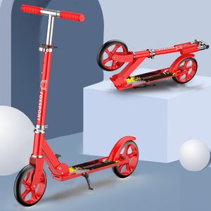 FOXSPORT Step - Draagkracht tot 100 kg - Opvouwbaar Step voor Kinderen/Volwassenen - voor Jongens en Meisjes - Drie instelbare hoogte-opties - PU-wielen van 20 cm - Step volwassenen met schokabsorptie - Rood