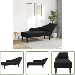 The Living Store Chaise longue met kussens fluweel zwart - Dynamische Sleutel - Gereedschapset - Drapers Tools - Klikmechanisme - Torque Wrench