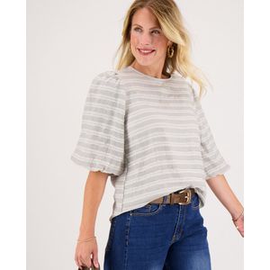 Je m'appelle Dames Top - Grijs - Maat S