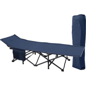 Veldbed, inklapbaar, 190 x 67 x 35 cm, XXL campingbed, tot 270 kg, stabiel, opvouwbaar, licht, voor volwassenen, campingbed, met draagtas en zijzak