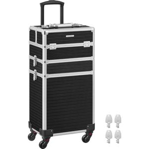 Cosmetica koffer - Make-up koffer - Kapper - Trolley - Voor reizen en werk - Beautycase - Koffer op wielen