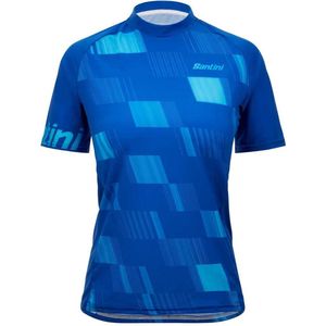 Santini Fibra Korte Mouw Enduro Trui Blauw S Vrouw