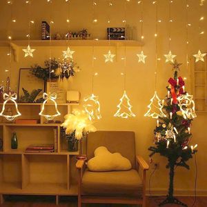 Led-lichtsnoer met sterren en kerstpatroon - Kerstverlichting - 138 LEDs - Warmwit - Voor binnen en buiten