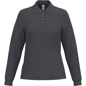 iDeal Basic Brand Dames piquépolo LSL IB223 - Ideal Dark Grey - XL