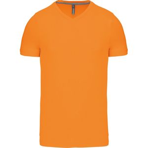 Oranje T-shirt met V-hals merk Kariban maat XL