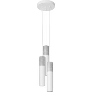 Sollux - Hanglamp Borgio 3 lichts Ø 20 cm beton wit